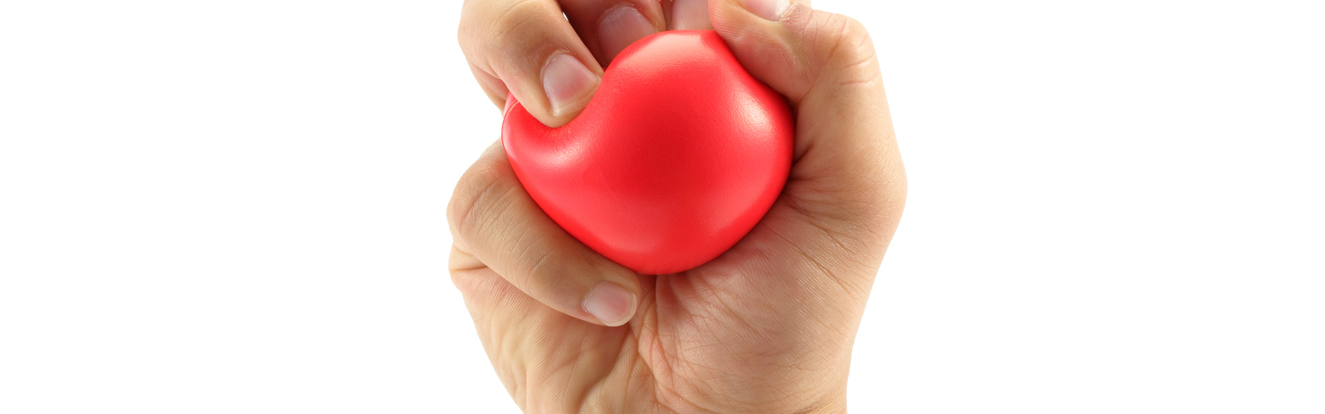 Eine rechte Hand quetscht einen Stressball und symbolisiert die Belastungsinkontinenz