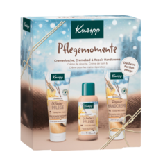 Verpackung von Kneipp® Pflegemomente mit Cremedusche, Cremebad und Repair Handcreme