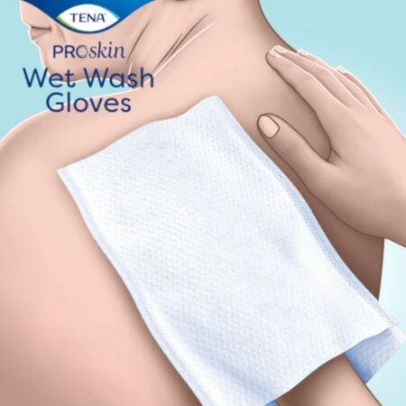 Anwendungsbeispiel von TENA ProSkin Wet Wash Glove Waschhandschuh