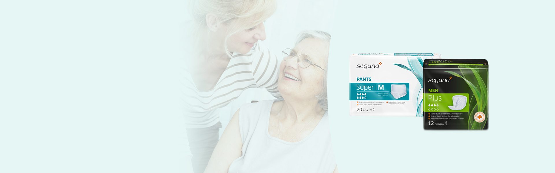 Shop-Headerbild mit Beutel SEGUNA Pants Super und SEGUNA Men Plus  Shop-Headerbild mit Beutel SEGUNA Pants Super und SEGUNA Men Plus